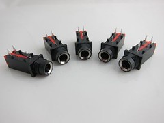 Goedrum 5PCS 3Pin 1/4″ 6.35mm Stereo Phone Jack / Jack Socket / PCB Mount
