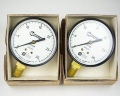 2 New 2.5″ Moeller Vacuum Utility Pressure Test Gauges 0-30 PSI Made in USA