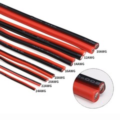 Twin 2-Core Flexible Silicone Cable 8/10/12/14/16/18/20/24/26AWG Red-Black Wire