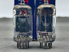 (2) Tung-Sol JTL-5687 Mil Spec Vacuum Tubes Black Plates Test NOS Amplitrex