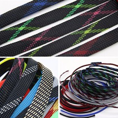 Dense PET Nylon Braided Sleeving Tube Width 12mm Car Audio Cable Wire Sleeving