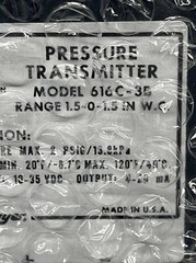 NEW! DWYER 616C-3B Pressure Transmitter_1.5-0-1.5_#MULTIPLE IN STOCK_FAST SHIP!