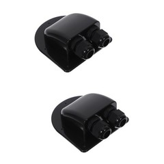 2Pcs Durable Cable Gland Dual Hole Waterproof for Rv Solar Panel Wiring Black