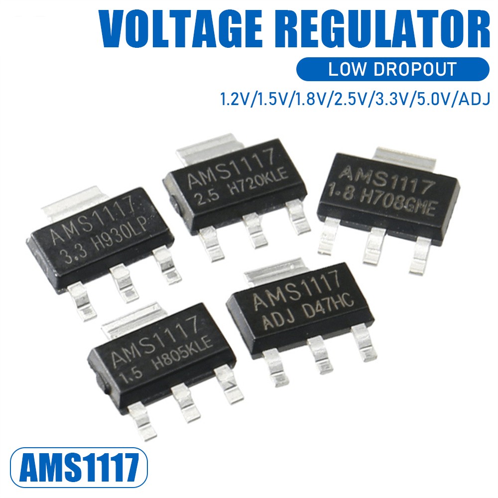 1.2V/1.5V/1.8V/2.5V/3.3V/5.0V Voltage Regulator Chip AMS1117 Series Low Dropout