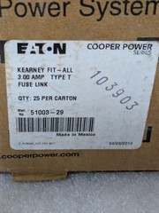 Kearney 51003 Type T Fit-All Fuse Link 3A Box of 25 Cooper Power Electrical OEM