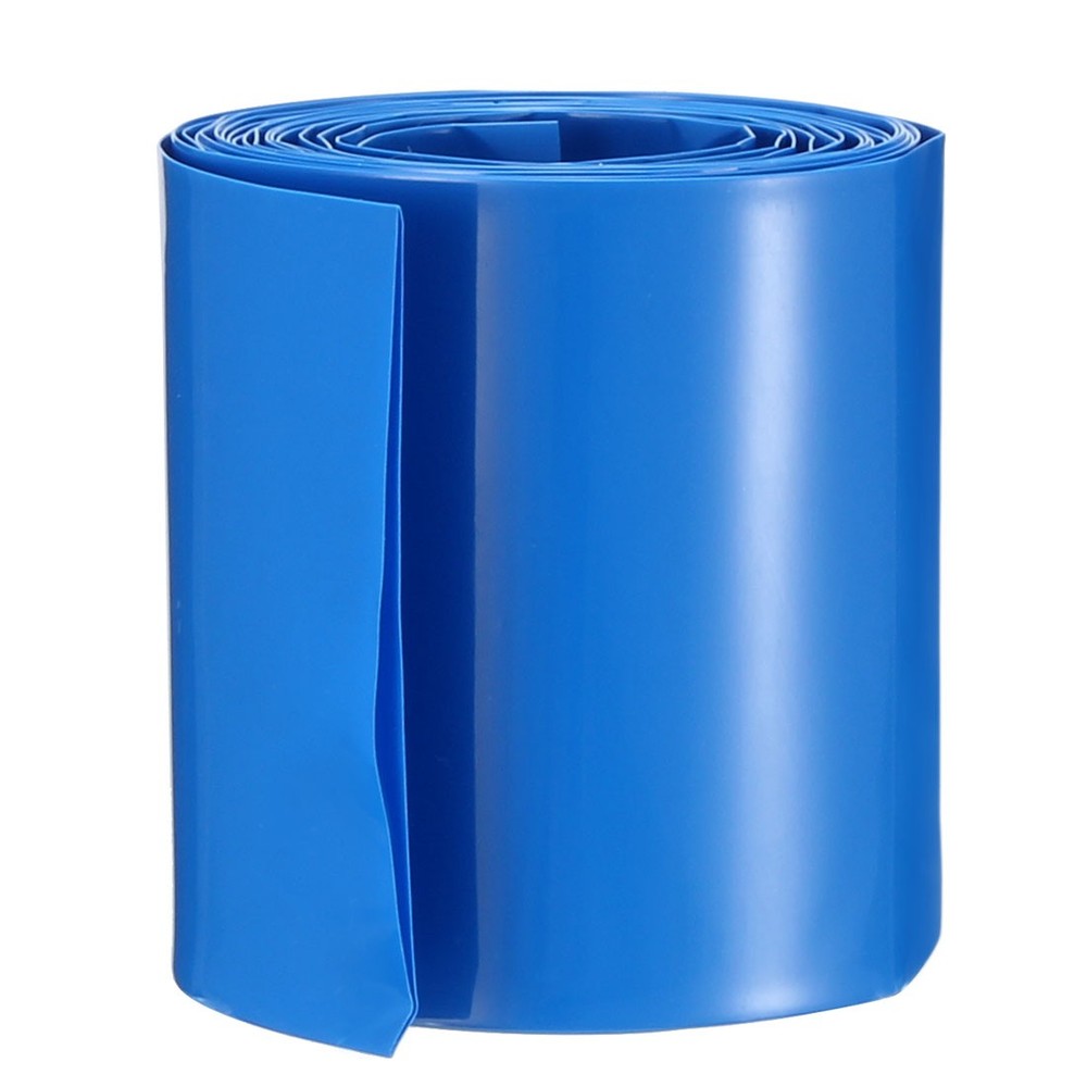 PVC Heat Shrink Tubing Tube 50mm Flat Width for 18650 2M Blue