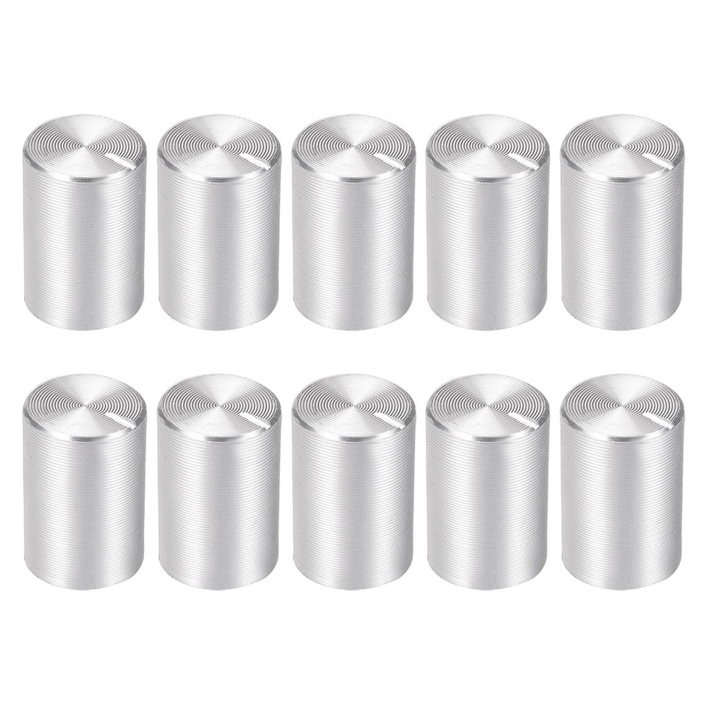 10pcs Potentiometer Knob Silver Tone Rotary Knob 10mmx15mm Volume Control Knob