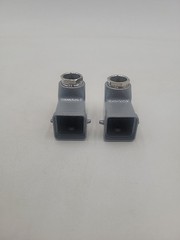 Lot Of 2 Industrial Heavy Duty Connector Hood, Han 3A Size, 90 Degree Side Entry