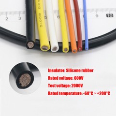 1/5M Flexible Soft Tinned OFC Copper Silicone Wire RC Cable ROHS UL 2AWG – 30AWG