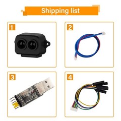 Benewake TF-Luna Lidar Kit, with 1x USB-TTL Adapter 1x Dupont Line, 0.2-8m Me…