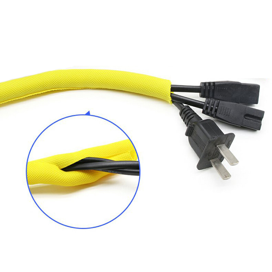 Yellow Braided Sleeving Self Closing Braid Cable Wiring Harness Loom Protection
