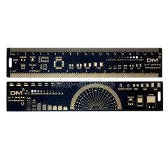 Black Multifunctional 20cm PCB Ruler PCB Measuring Tool Angle Measure Meter