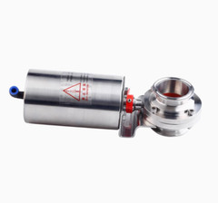 4″Φ102 Pneumatic Actuator Sanitary Butterfly Valve316L OD119Clamp Single Acting