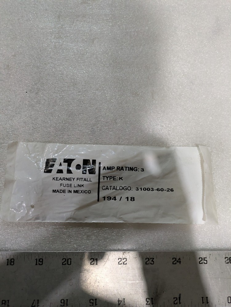 Cooper Kearney 31003 Type K Fuse Link 3A Fit-All Fast Eaton Power New