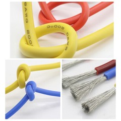 Flexible Soft Silicone Cable Wire Tinned Copper 2~30AWG 0.08mm Series Red Black