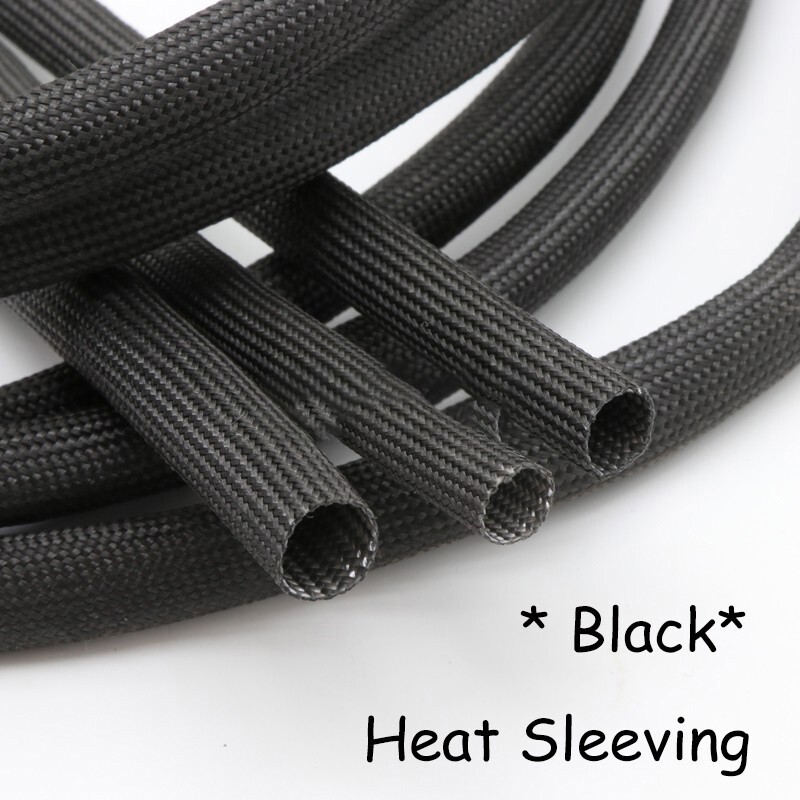 Black Heat Resistant Sleeving Cable Wire High Temperature Component Lead Heat