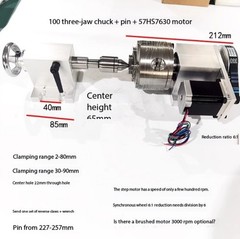 CNC Engraving Machine Rotary Table Fourth Axis 80/100 Chuck Tailstock Spindle