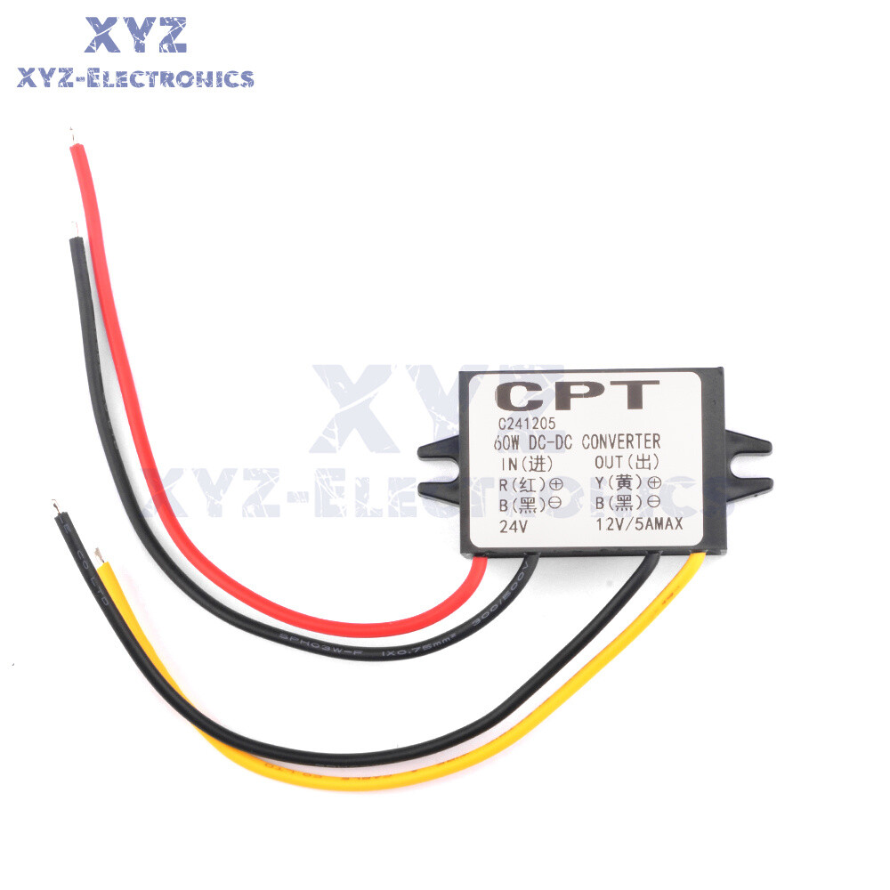 DC 24V to 12V 5A 60W Buck Step-Down Converter Car Power Supply Voltage Regulator