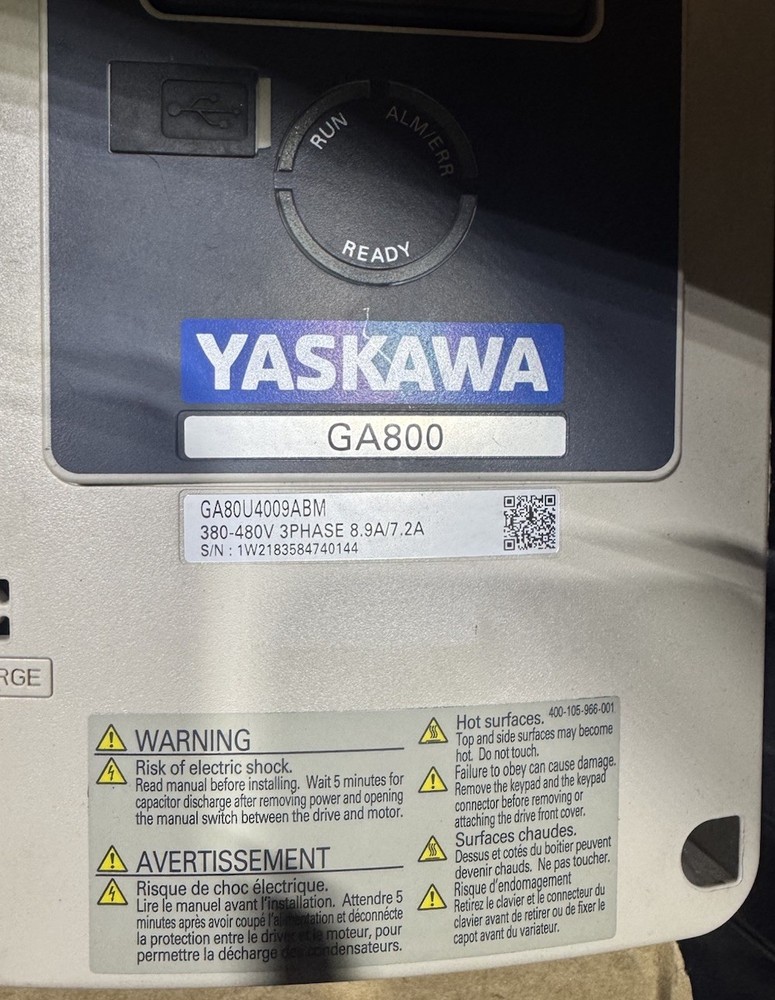 YASKAWA G800 SERIES ELECTRIC VFD GA80U4009ABM