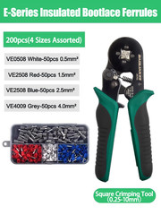 Tinned Brass Wire Connectors Kit, Insulated Bootlace Ferrule Crimp Terminals