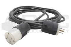 NEW HUBBELL HBL5266C STRAIGHT BLADE PLUG, W/ 5-15 LEVITON STRAIGHT BLADE CONNEC