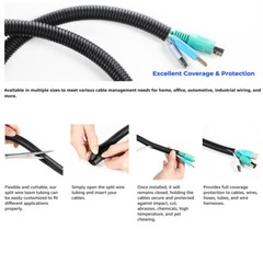 Flexible Conduit Split Wire Loom Corrugated Electrical Car Wire Cable Protection