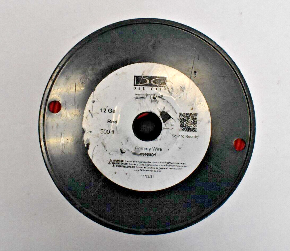 Del City 1112501 12 Gauge Purpose Primary GPT Wire 60V Dc 500′ Red