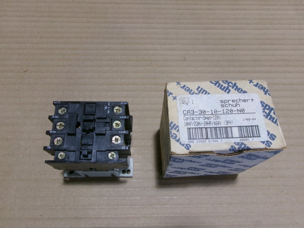 Sprecher+Schuh CA3‑30‑10‑120‑N0 3‑Pole 30Amp 120VAC Motor Contactor 10HP/20HP AK