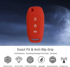 3-Button Remote Key Fob Cover Protector for 2016-2024 Model Year, C Color: Red