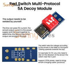 Type-C PD Fast Charging Decoy Trigger Module 5V 9V 12V 20V Adjustable Voltage 5A