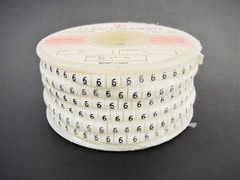 (1000x) Wieland Size 3, Number 6 Slip On Wire Marker, .080″ to .12″ OD Z Type