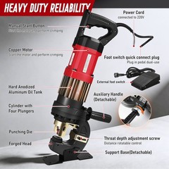 Electric Hydraulic Hole Puncher Punching Tool +5 Dies for Iron Copper Aluminum