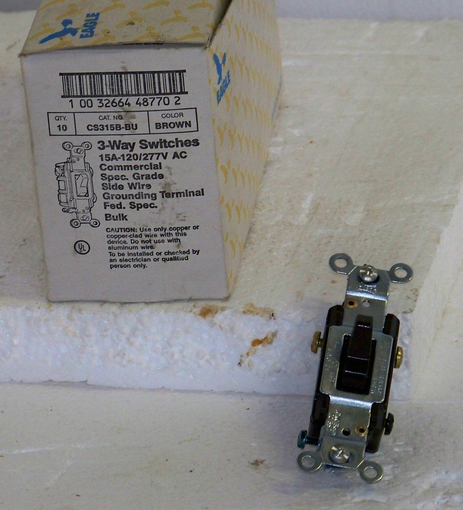 CS315B-BU Eagle 3 way toggle brown spec grade 15 amp 120/277vac (lot of 35)