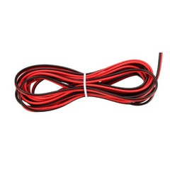 Red Black Wire 2pin Extension Cable Cord 24 AWG Parallel Wire 3 Meters Length