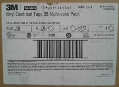 50 8 packs – 3M 35-Multi-Color 1/2x20FT-8 Scotch Vinyl Color Electrical Tape 35