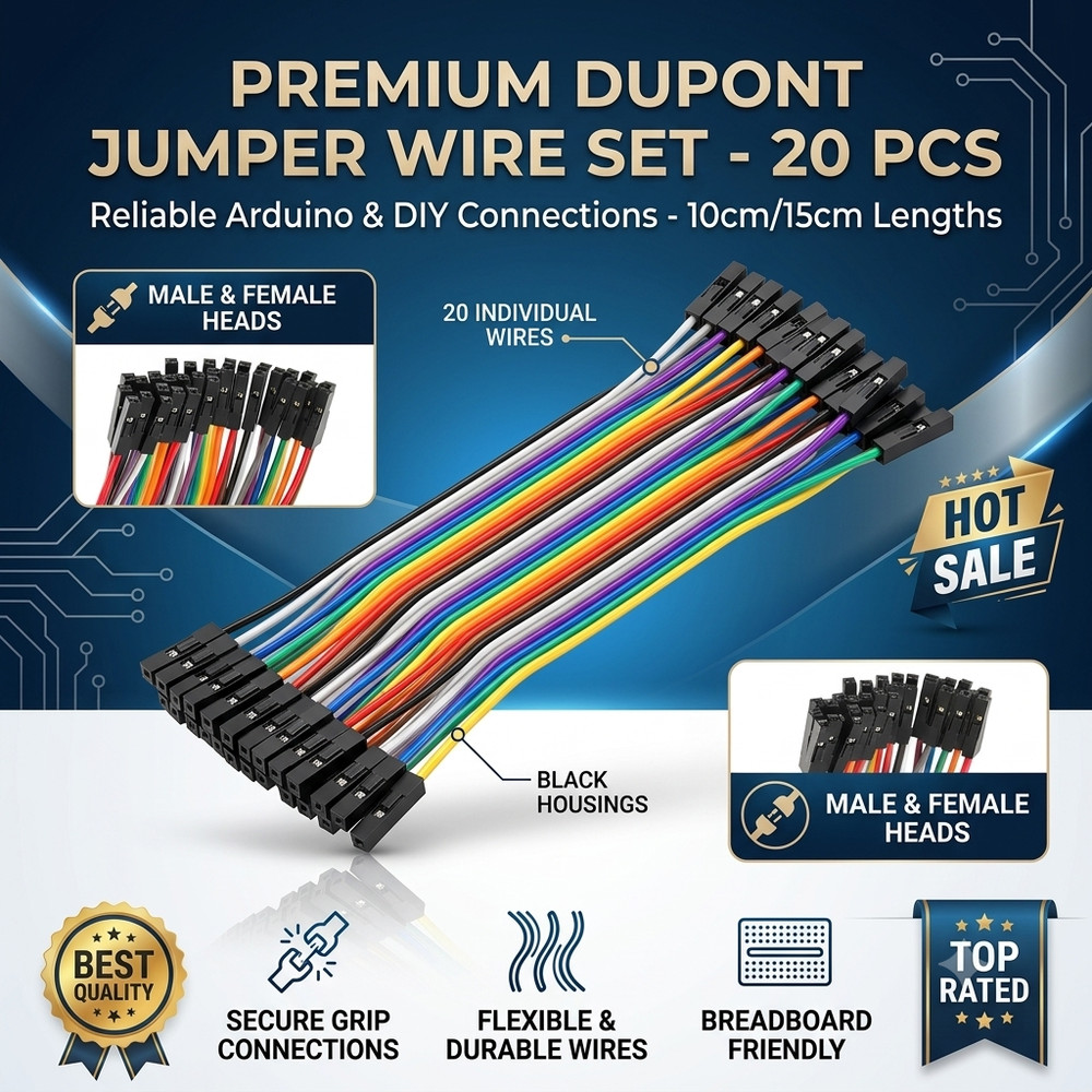 20PCS DuPont Jumper Wire Cable Set Male to Male Female to Female Male to Female
