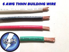 75′ EA THHN THWN 6 AWG GAUGE BLACK WHITE RED GREEN STRANDED COPPER WIRE