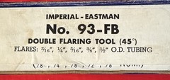 Imperial Eastman Tubing Tool Kit #93FB Made in USA Radio Tubes TV Tube 93-FB