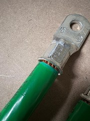 4/0 AWG Battery Cable 12” Ground Strap 3/8” Lugs Heavy Duty Green THICK STRANDED