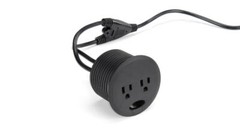 New UPLIFT Desk Power Grommet 2 outlets 1 cord, black, fits 3.15″ hole, PDC002