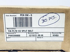 BOX OF 30 PENN UNION SW-5 SPLIT-BOLT CONNECTOR AL9CU SW-5