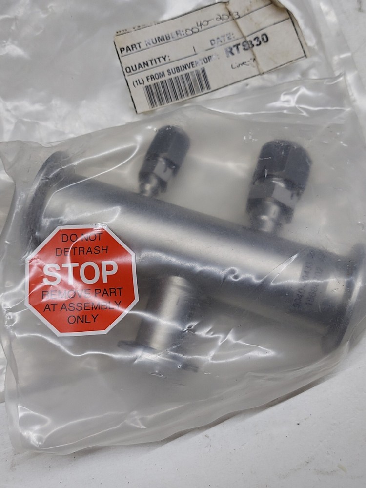AMAT 0040-20433 Stainless Steel Vacuum Tube TEE, NW40 Flanges, NEW SHIELD BAG
