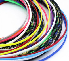 Black/Red PET Woven/Snake Skin Mesh Flame Retardant Wire Protection Cover 3-40mm