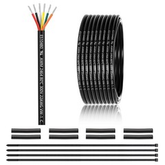 25FT 22 AWG 6 Conductor Electrical Wire Tinned Copper Outdoor LED Automotive