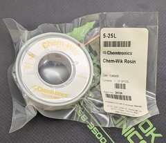 5-25L – CHEMTRONICS – #2 Rosin Flux Core Desoldering Braid – Yellow – 0.05 in x