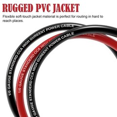 1/0 Gauge Wire(20ft Each – Red/Black) Copper Clad 20FT+20FT+250A Fuse