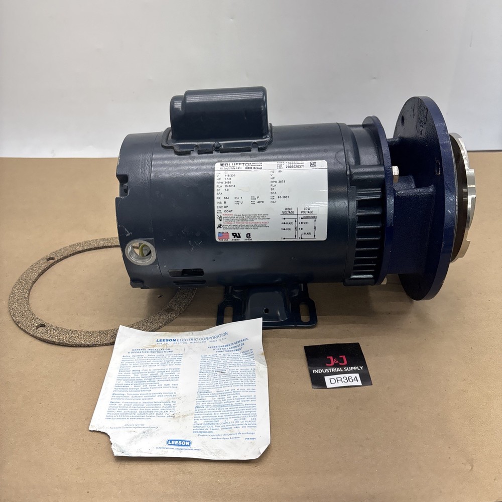 New Leeson 116582.00 1.5HP 115/230V Electric Pump Motor U6C34DK4B Single Phase