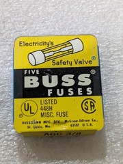 Bussmann AGC-3/8 Fast Acting Glass Fuse Pack of 5 Industrial Electrical OEM Part