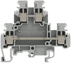 TE Connectivity 1SNA115271R2200, 12 AWG, Gray, Feed-Through Terminal Block, 1 pc