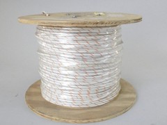 820′ Allied Wire and Cable Wire Spool Reel, 8 AWG, White/Orange – NEW Surplus!
